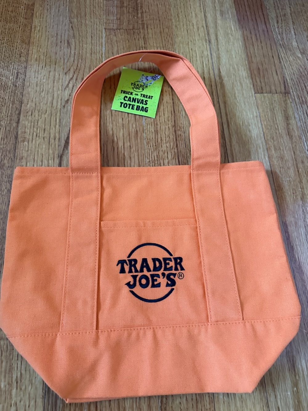 Trader Joe's Mini Orange Canvas Halloween Tote Bag